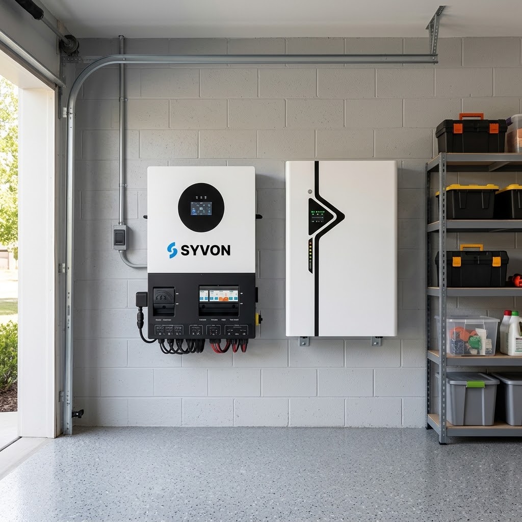 SYVON Battery System Installed in Garage